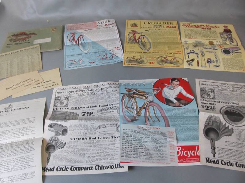 lot 97 image: Lot of 1930s MEAD BICYCLES Advertising Brochures etc