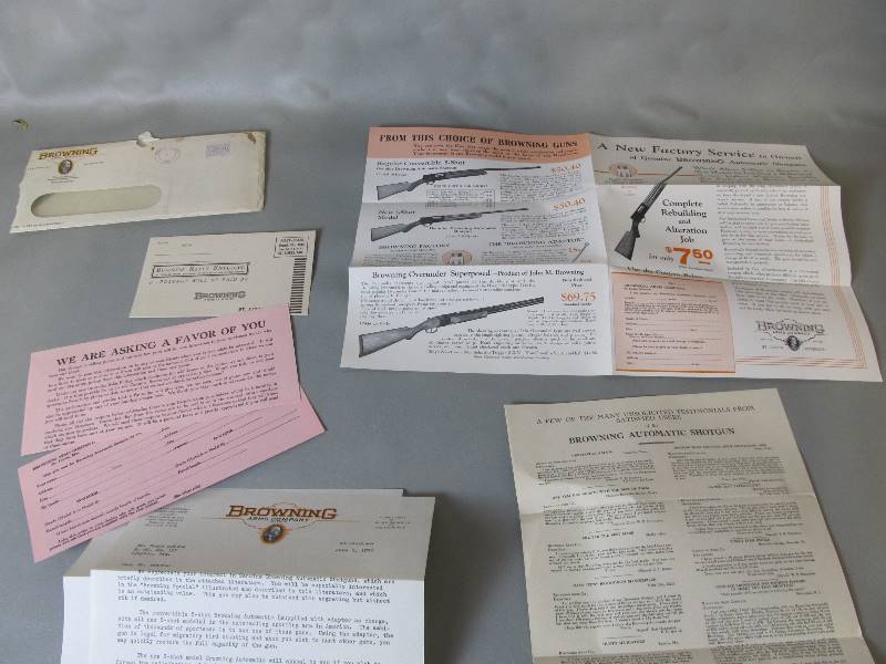 lot 99 image: Lot of 1930s BROWNING Arms Company Advertising Brochures etc