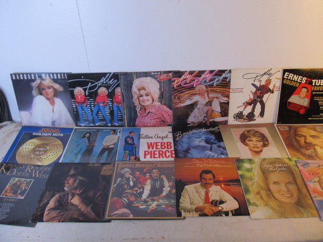 lot 142 image: Lot of 18 Vintage Vinyl Country Music Records
