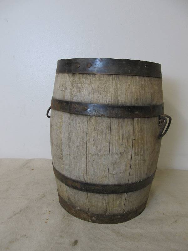 lot 178 image: Antique Primitive WoodIron Barrel