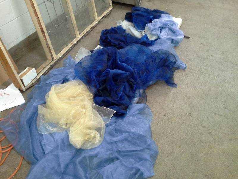 lot 108 image: Large Box of Blue and Gold Sheer