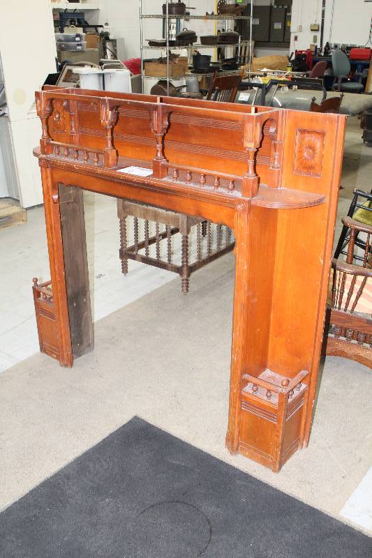 lot 74 image: Cherry Wood Fireplace Mantel
