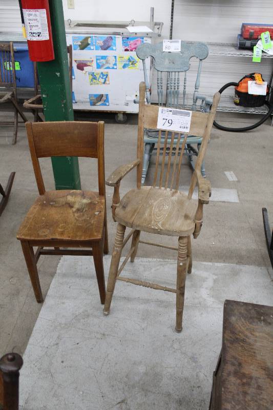lot 79 image: Lot of (2) Wood Chairs