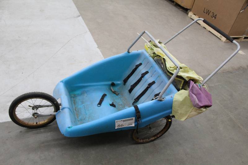 lot 86 image: 3-Wheel Jogging Kid Carrier w Canopy