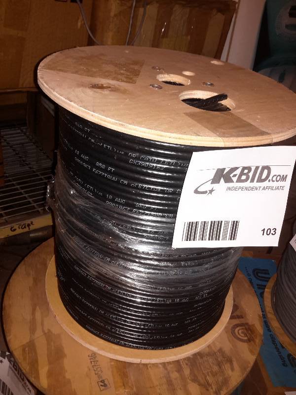 lot 103 image: Roll of RG 6 Wire.. 1000 Ft