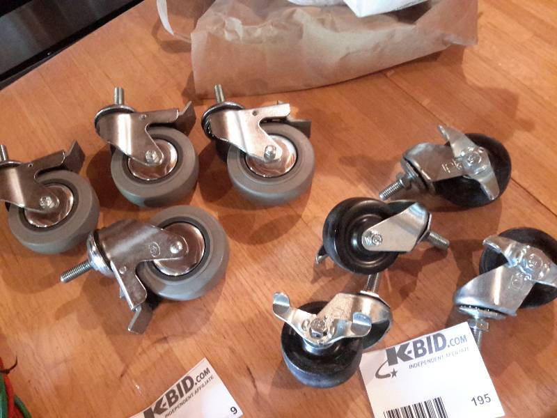lot 193 image: 2 Sets of 4, Casters.. All have locks
