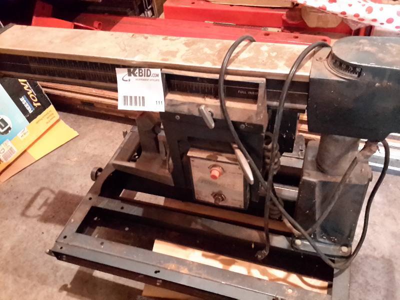 lot 111 image: Power Panel, 10 in Radial Arm Saw
