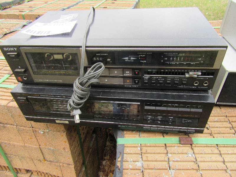 lot 202 image: SONY Receiver with Cassette player  Fisher Compact Disc player