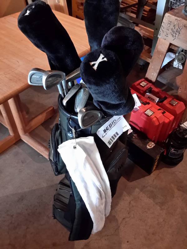 lot 170 image: Full Set of DUNLOP Golf Clubs.. Bag with LOTS of Balls and other Accessories