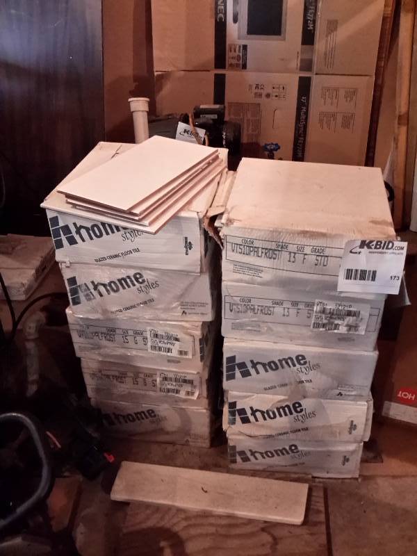 lot 173 image: 10 Cases, 12in X 12in Ceramic Tile..