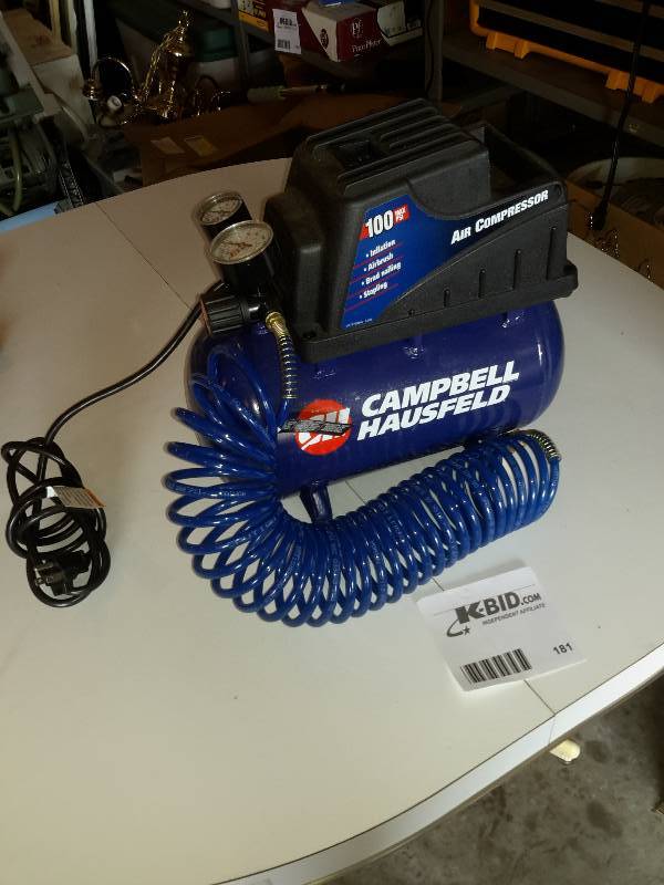 lot 181 image: Campbell Hausfeld, 100 PSI, Light duty air compressor