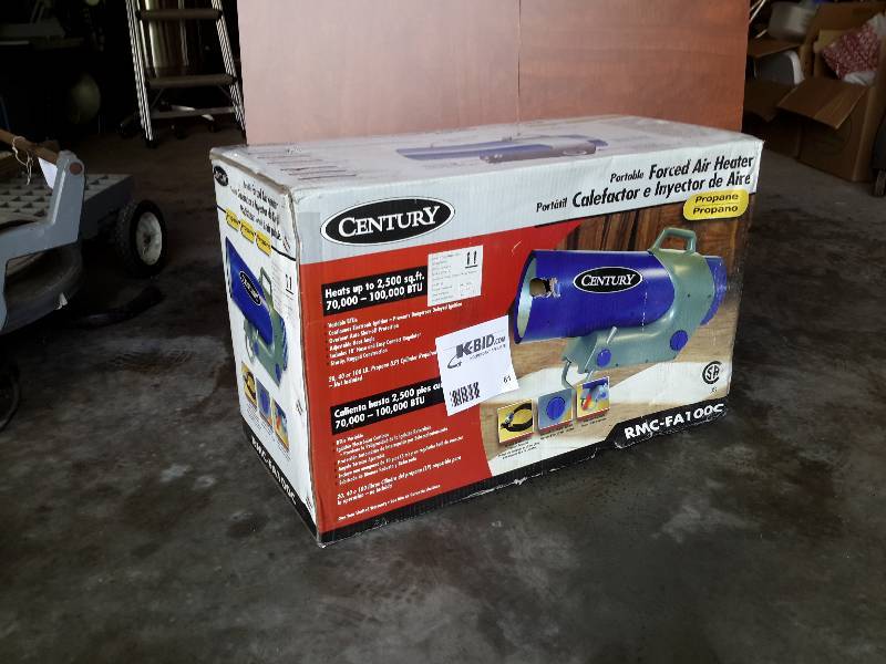 lot 61 image: CENTURY, Portable Forced Air Heater.. New in Box