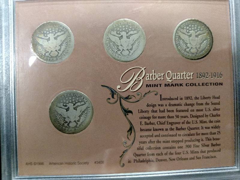 Barber Silver Half Dollar Mint Mark...
