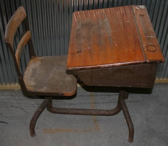 lot 67 image: Vintage School Desk