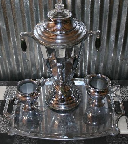 lot 70 image: Fancy Coffee Percolator with Accessories
