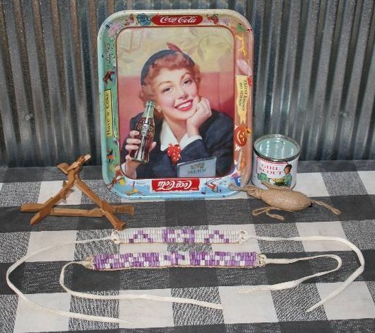 lot 111 image: Coca-Cola Tray and Vintage Tin