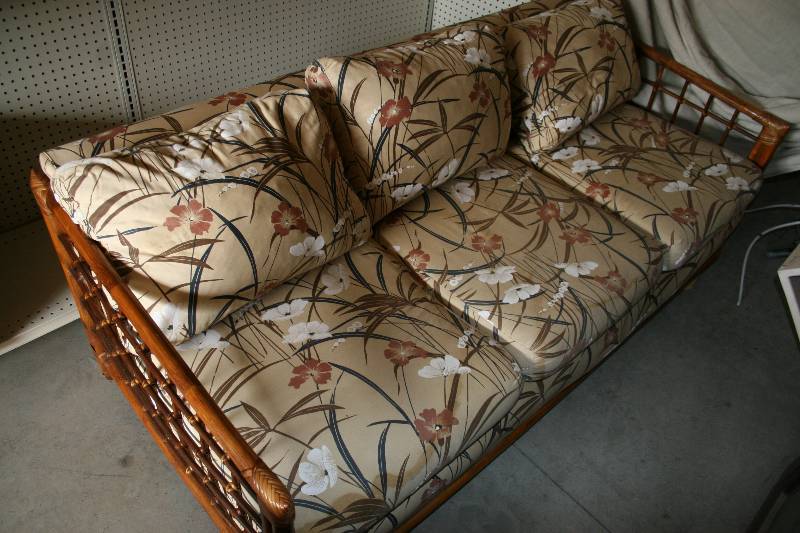 lot 8 image: Bamboo Frame Sofa