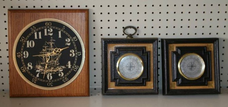 lot 14 image: Clock and Wall Thermometers