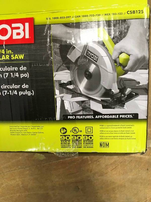 lot 15 image: Ryobi 13-Amp 7-14 in. Circular Saw in working conditions