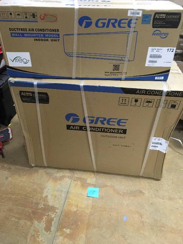 lot 17 image: GREE VIR12HP230V1BH - Vireo 12,000 BTUH Wall Mounted Inverter Heat Pump Indoor Unit 230V Item VIR12HP230V1BH new