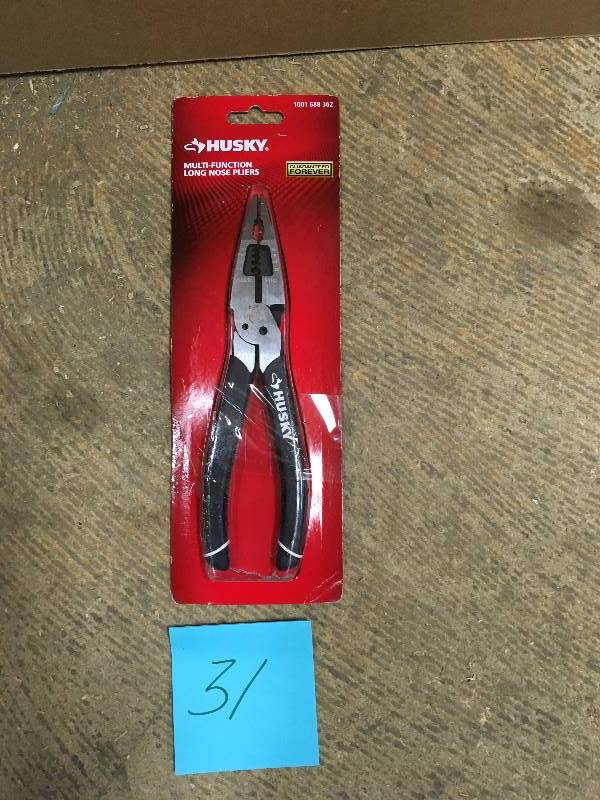 lot 31 image: HUSKY TOOLS Pliers MULTI FUNCTION LONG NOSE PLIERS 1001 688 362 new