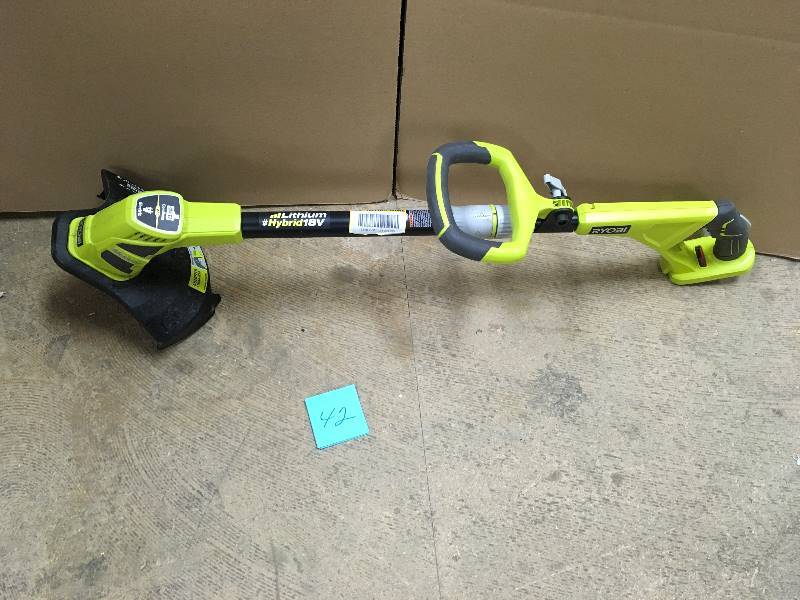 lot 42 image: Ryobi ONE 18-Volt Lithium-Ion Hybrid Electric Cordless String TrimmerEdger - Battery and Charger Not Included not used