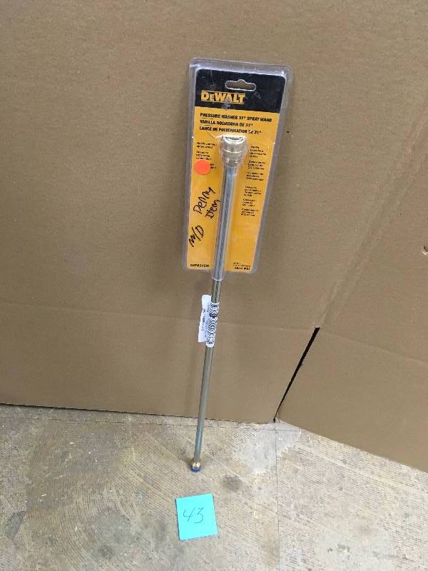 lot 43 image: DeWalt 31 in. 4500-PSI Quick Connect Spray Wand not used like new