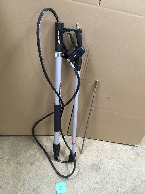 lot 45 image: Power Care 18 ft. 4,200-PSI Telescoping Spray Wand for Pressure Washers not used like new