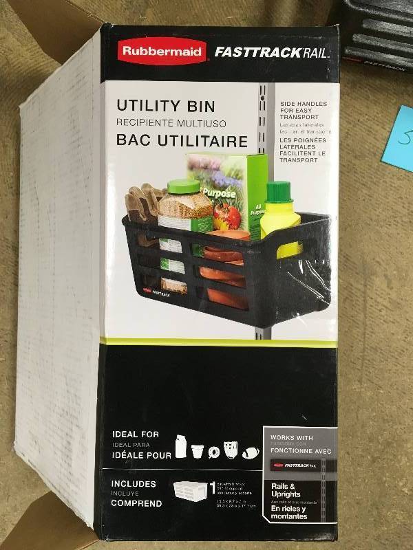 lot 57 image: Rubbermaid Fastrack basket like new