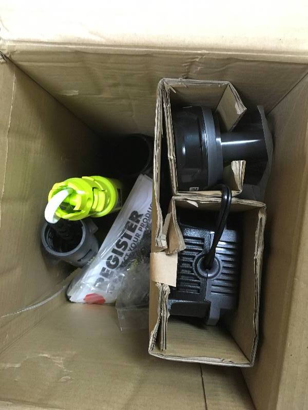 lot 76 image: Ryobi ONE 18-Volt Lithium-Ion String TrimmerEdger and Blower Combo Kit 2.0 Ah Battery and Charger Included not used