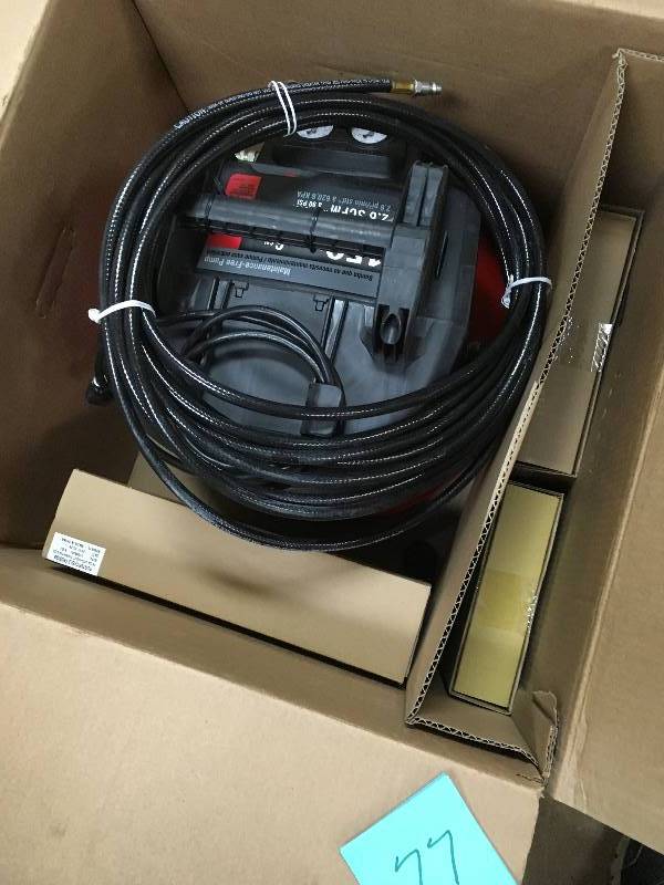 lot 77 image: Porter Cable 6 Gal. 150 PSI Portable Electric Air Compressor, 16-Gauge Nailer, 18-Gauge Nailer and 38 in. Stapler Combo Kit (3-Tool) new