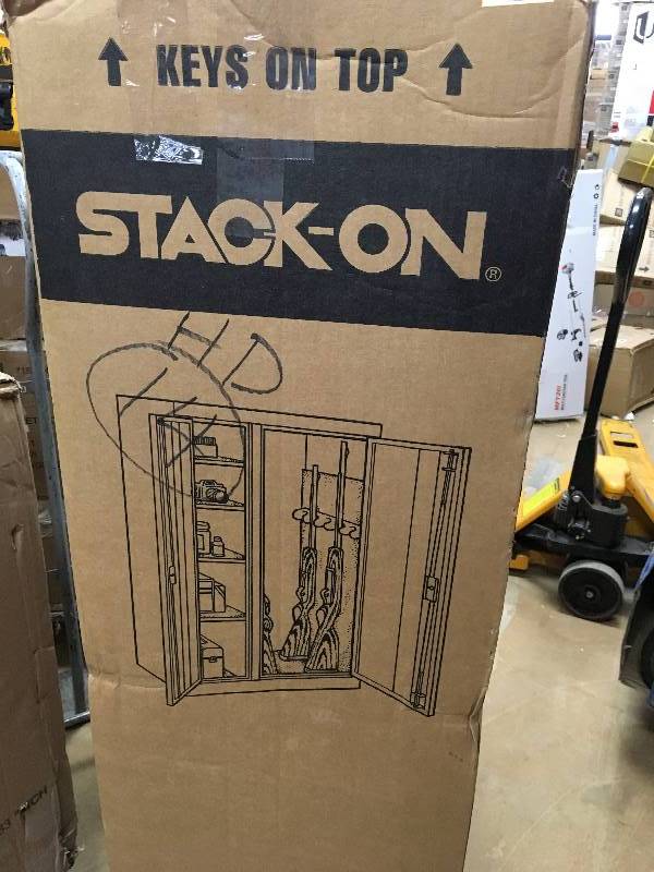 lot 97 image: STACK-ON 10-Gun Black Double Door Security Cabinet New