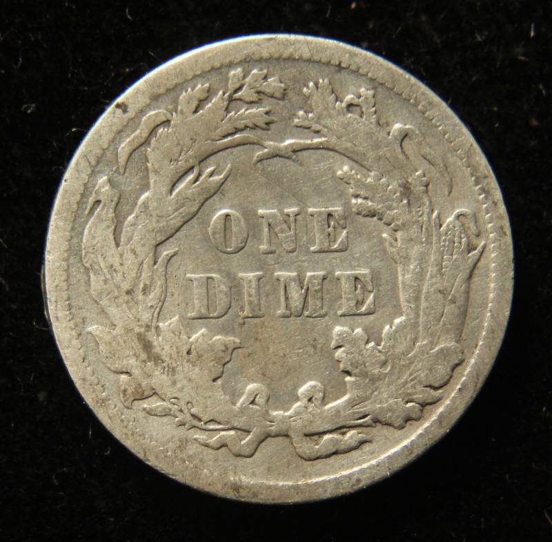 1888 SEATED LIBERTY DIME VF DETAILS