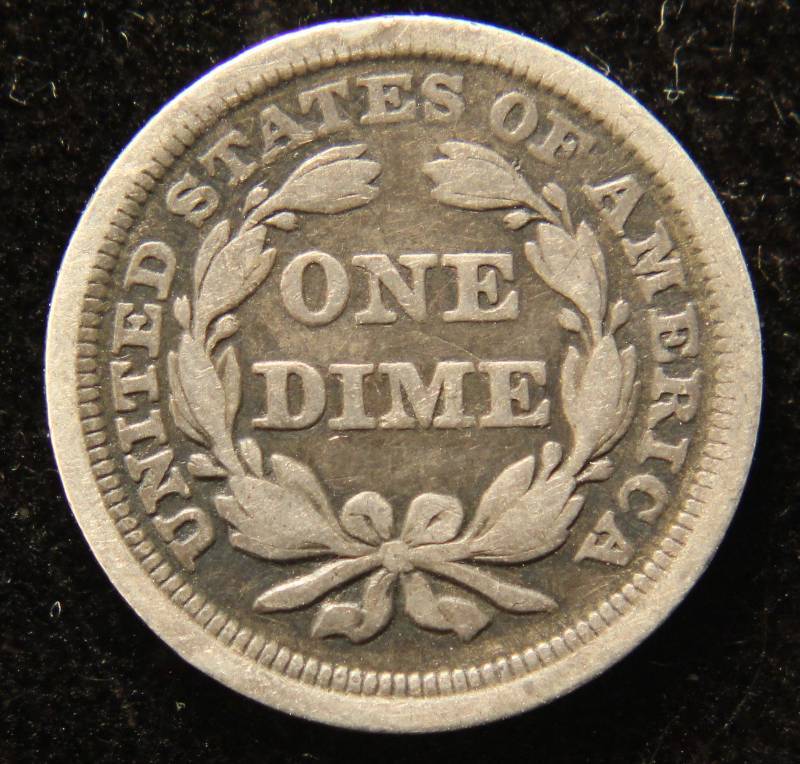 1854 US SEATED LIBERTY DIME GOOD