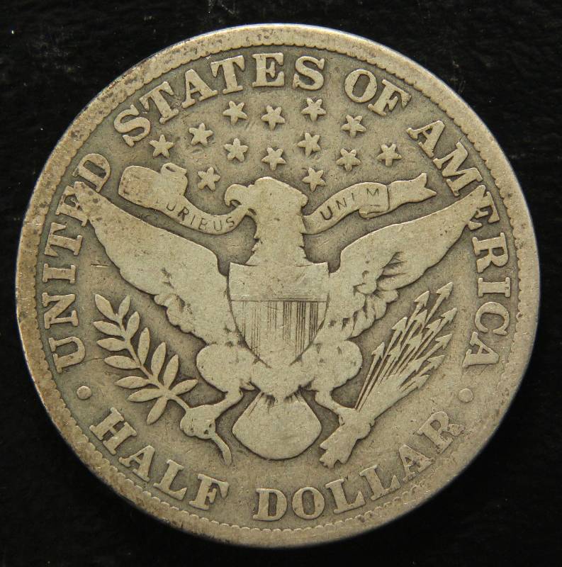 1908 BARBER SILVER HALF DOLLAR