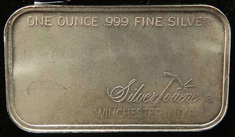 1 TROY OZ. .999 FINE SILVER BAR PROSPECTOR BY SILVERTOWNE