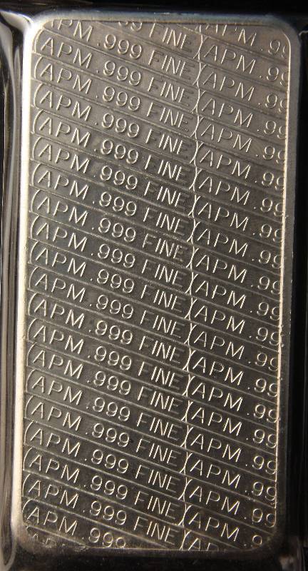 10 TROY Oz. .999 FINE SILVER BAR VINTAGE APM EAGLE-FLAG