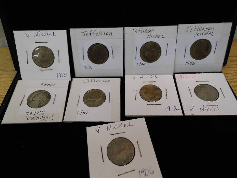 Lot of 9 V Nickels & Jefferson