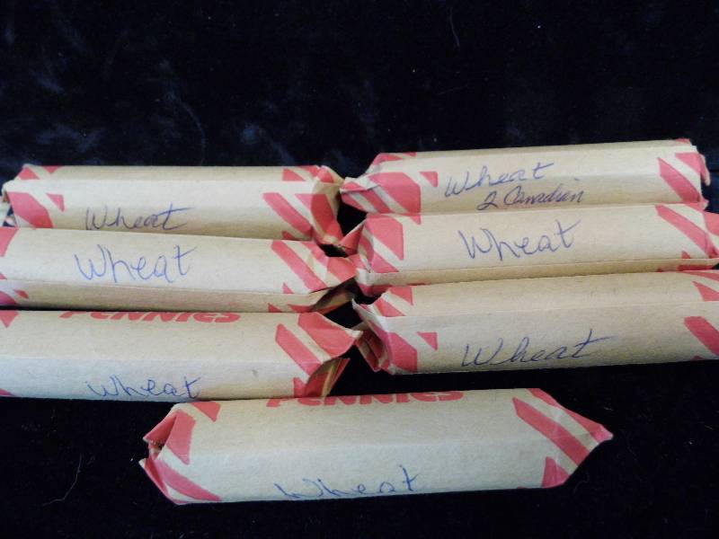 Lot of 7 Rolls of Wheat Pennies