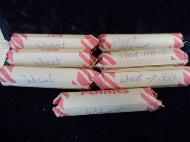 Lot of 7 Rolls of Wheat Pennies