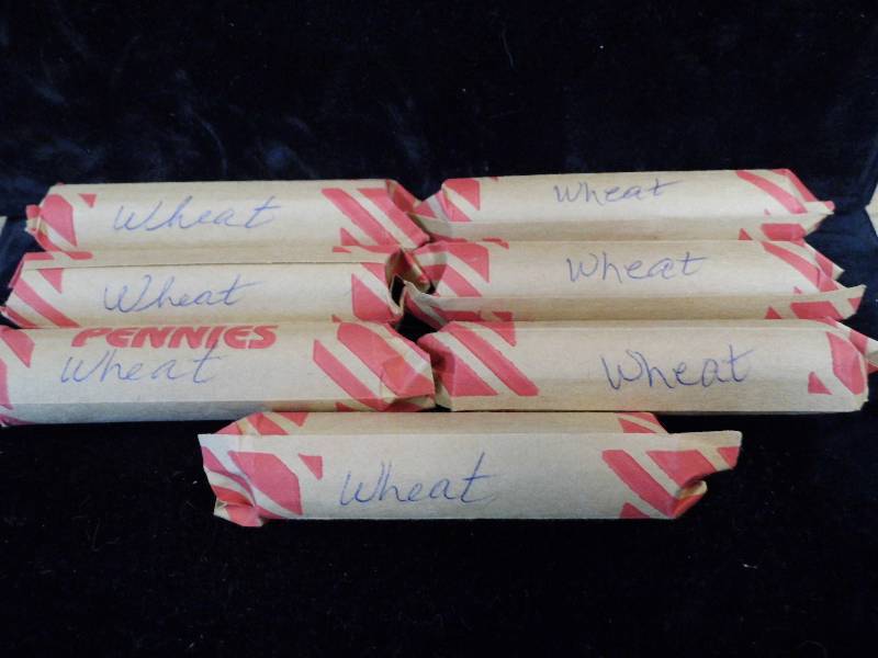 Lot of 7 Rolls of Wheat Pennies