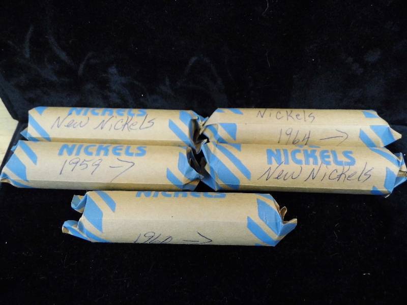 Lot of 5 Rolls of Nickels