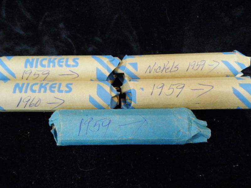 Lot of 5 Rolls of Nickels