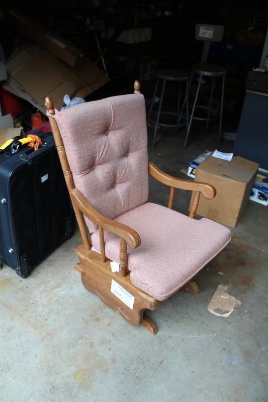Wood Rocking Chair w Seat & Back Cushions