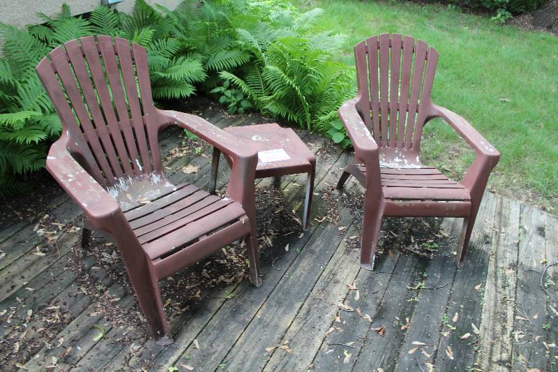Adirondack 3-Piece Patio Furniture Set - 2) Chairs, 1) Table