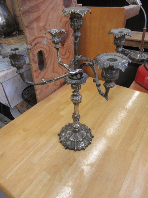 lot 508 image: VINTAGE SILVER LARGE CANDELABRA