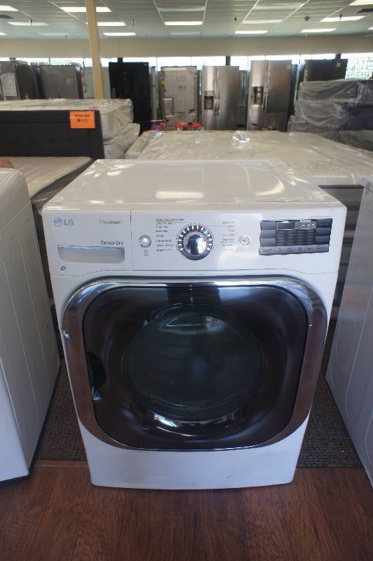 lot 10 image: NEW SCRATCH AND DENT - LG MODEL # (DLGX8101W) - Front-Loading Gas Dryer - White Color  - MSRP $1499.99  - TESTED WORKS