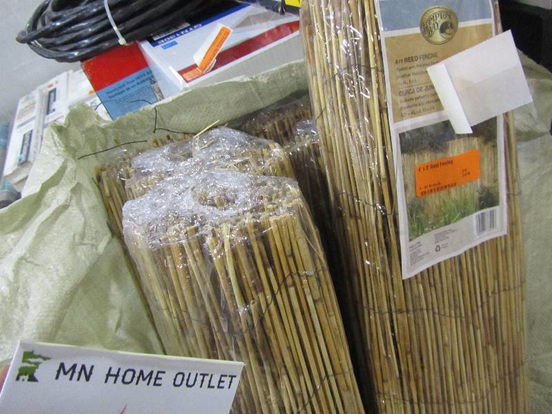 lot 25 image: Hampton Bay 4 x 8 Reed Fencing (lot of 6 rolls)
