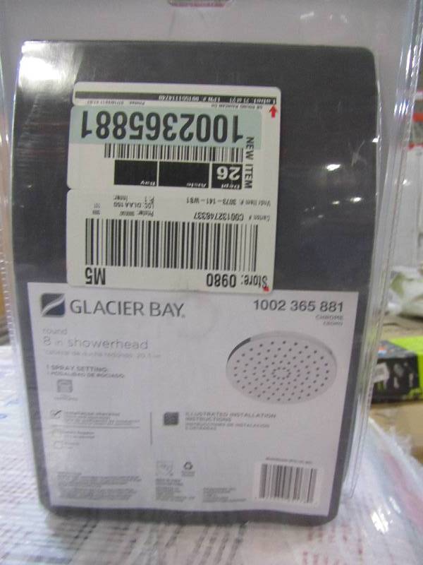 lot 26 image: Glacier Bay 1-Spray 8 in. Round Showerhead in Chrome