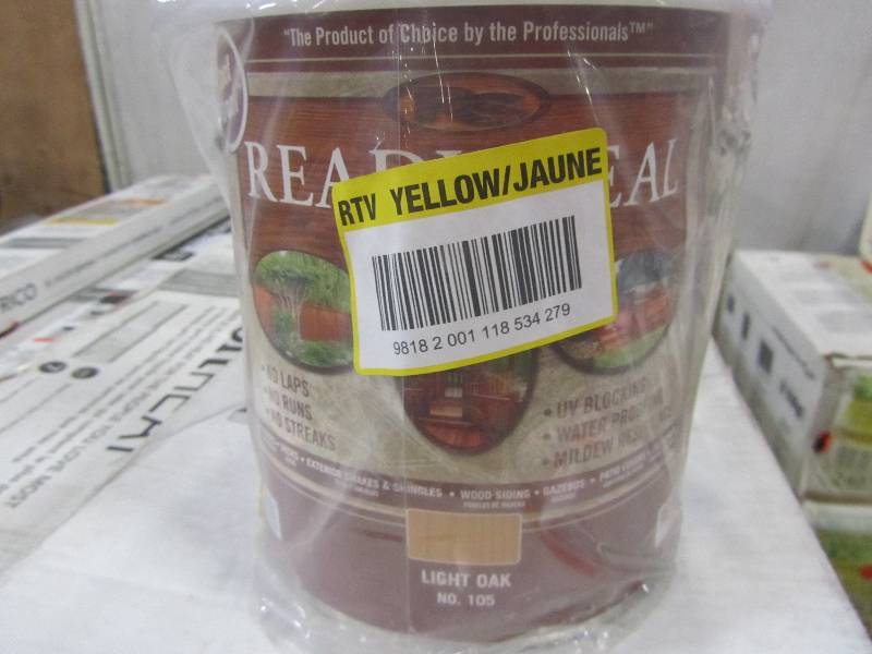 lot 56 image: READY SEAL 1 gal. Light Oak Exterior Wood Stain and Sealer (lot of 2)